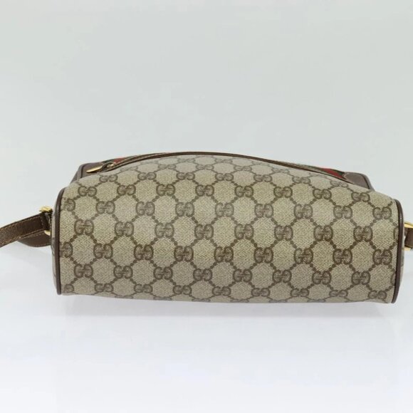 VGUCCI GG Supreme Web Sherry Line Shoulder Bag PVC Beige 56 02 088 Auth 131583 - Picture 7 of 14